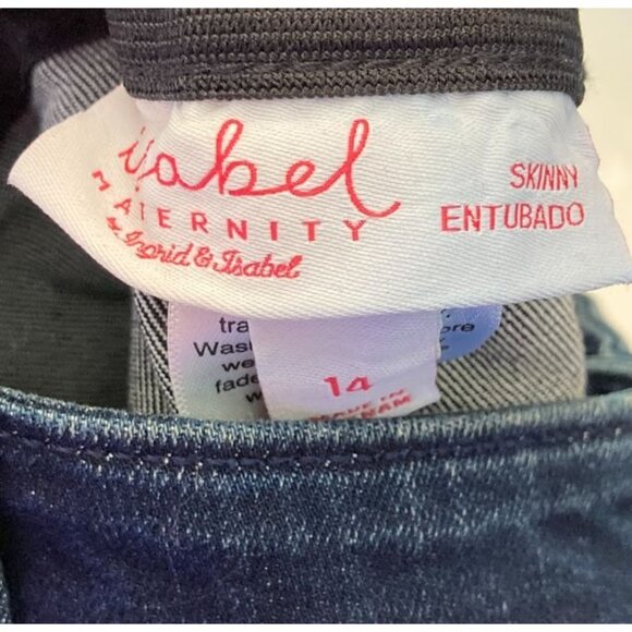 Isabel Maternity by Ingrid Womens Under Belly Skinny Maternity Jeans Blue Sz 14 - Picture 11 of 13